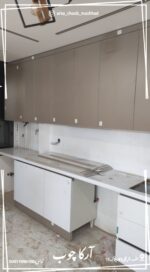 کابینت تا سقف سفید و ام دی اف سوپر مات /حداکثر استفاده از فضا
