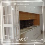 کابینت دوپله سفید وگردویی/ترکیب گرمی چوب وروشنایی مدرن - Image 2